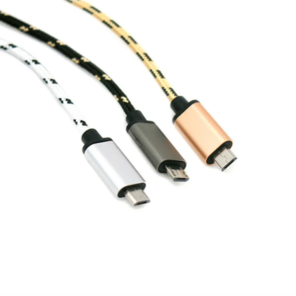 Микро USB к OTG адаптеру кабель штекер гнездо алюминий Android нейлон с функция