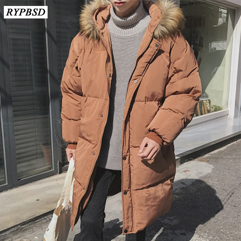 Parka Men Winter Long Coat Fashion Harajuku 2022 Windproof Casual High Quality Warm Hooded Fur Collar Zipper Loose Parka Men