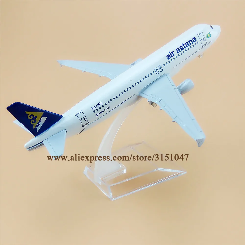 Авиакомпания Астана A320 Airbus 320 Воздушный самолет модель сплава металла самолета