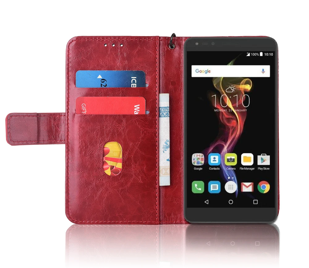 Кожаный чехол-книжка с ремешком для Alcatel POP 4 6 '&#x277070X Fundas 100% | Мобильные телефоны