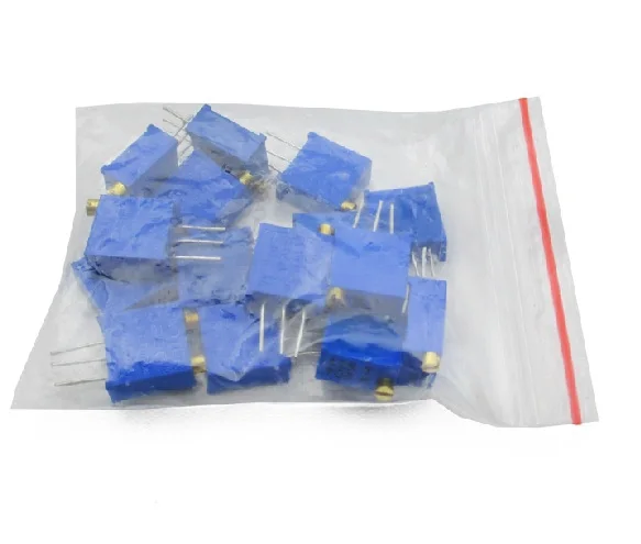 

Free Shipping 30pcs/ot high Quality 3296 Resistor Precision adjustable resistor package 3296 15values*2pcs