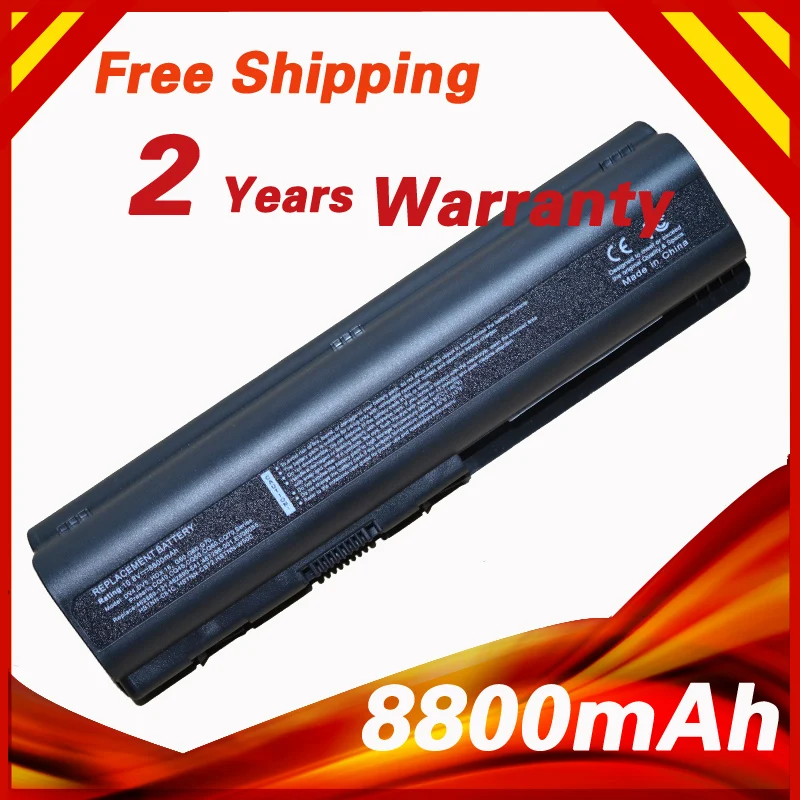 

8800mAh 12 cells Laptop Battery for HP Pavilion dv6 dv5 Presario CQ50-100 G50 HDX16 Series KS524AA KS526AA EV06055 KS527AA