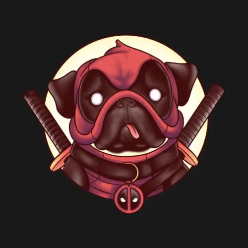 Pugpool Deadpool Милая Черная футболка с рисунком Мужская унисекс новая модная