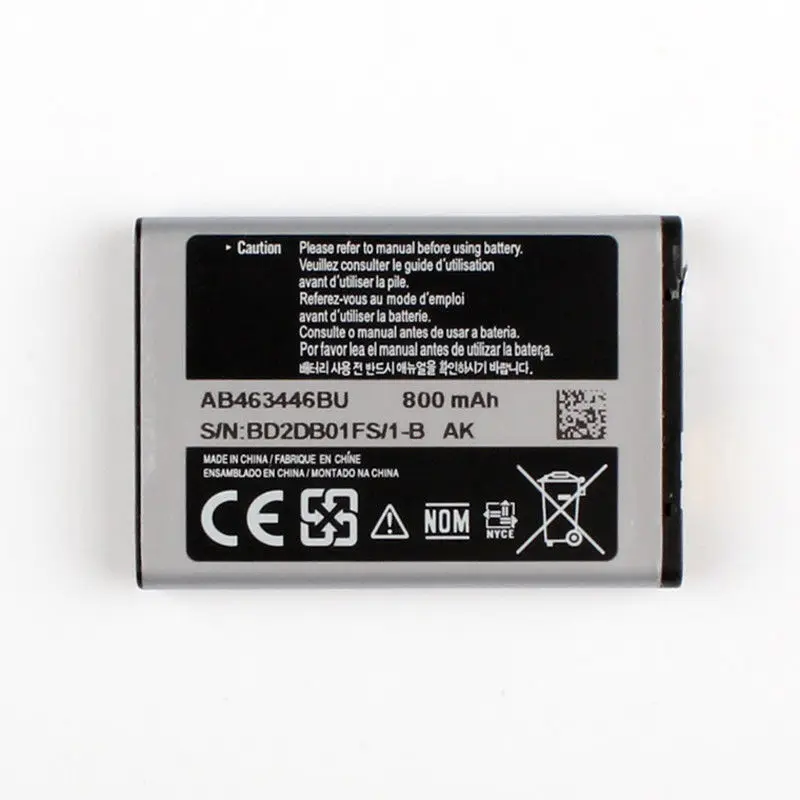 dinto 800mah ab463446bu replacement phone battery for samsung sgh e210 e500 e900 f250 x150 x300 c3300k x208 b189 b309 f299 free global shipping