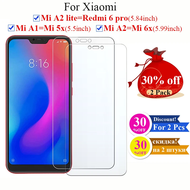 Защитное стекло для xiaomi mi a2 lite a1 ksio 6x 5x redmi 6 pro закаленное xio a2lite 6pro 2 2a Защитная