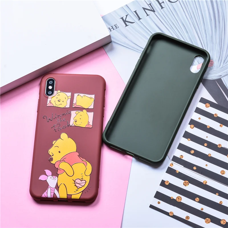 2018 Микки и Минни Маус для iPhone X Case резины с Винни-пухом м/ф Винни-Пуха чехол Xs Max Xr