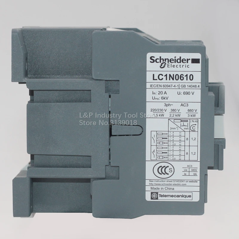 Новая Оригинальная серия телевизоров Schneider LC1-E EasyPact LC1E0610M5N 2,2 KW-380V 6A контактор AC220V 50HZ 1NO обновляется до LC1N0610M5N от AliExpress WW