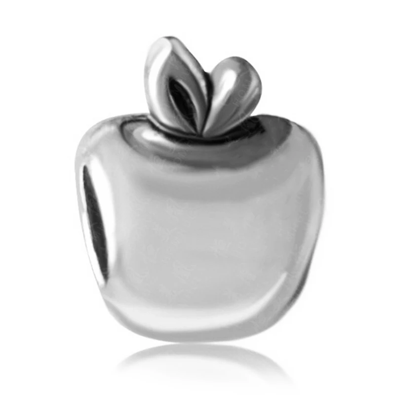 apple Европейский Серебряный браслет в виде единорога Микки Минни Дональда Дака из бисера, очаровательный браслет Pandora, ювелирные изделия для женщин - Цвет: apple