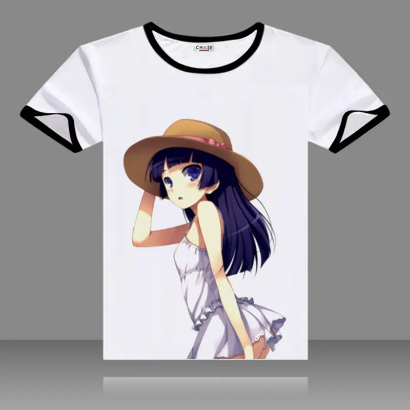 Ore no imouto konna ni kawaii wake ga nai Косака кирино футболки черные топы с короткими рукавами и