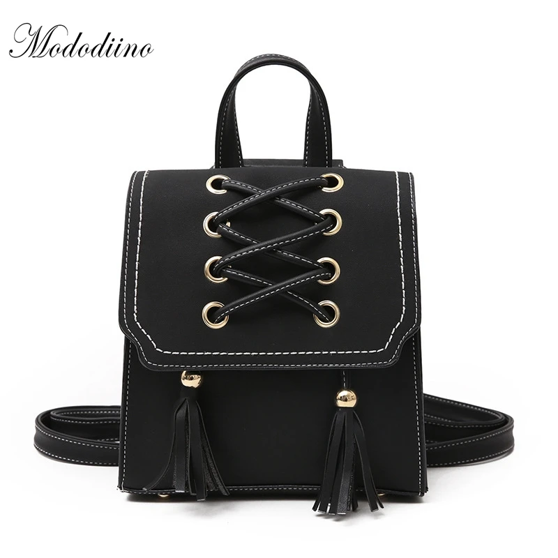 Mododiino винтажный рюкзак из искусственной кожи женская сумка с кисточками школьные