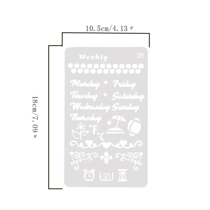 Weekly pvc Layering Stencils for Diy scrapbook coloring painting stencil home decor diy etc. Product image | Канцтовары для офиса