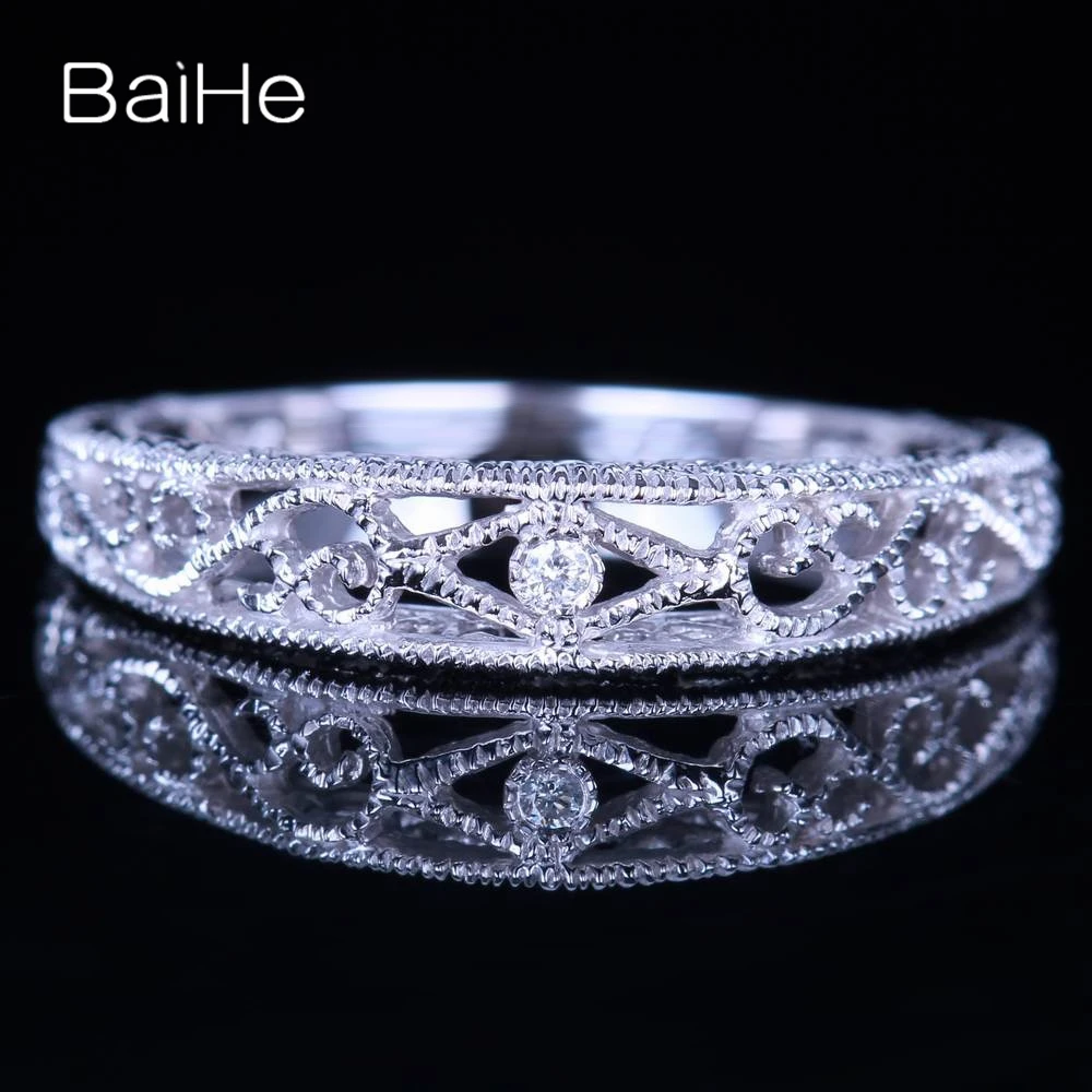 BAIHE стерлингового серебра 925 0.005CT H/SI круглый сверкающий Природные Алмазы
