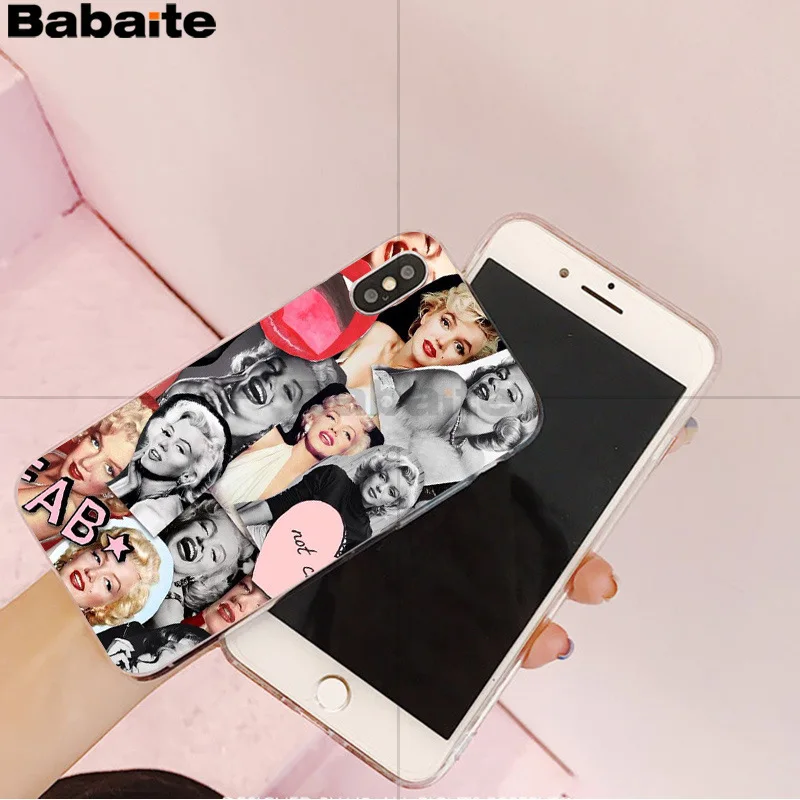 Babaite Мэрилин Монро Мягкий ТПУ чехол для телефона iPhone X XS MAX 6 6s 7 7plus 8 8Plus 5 5S SE XR