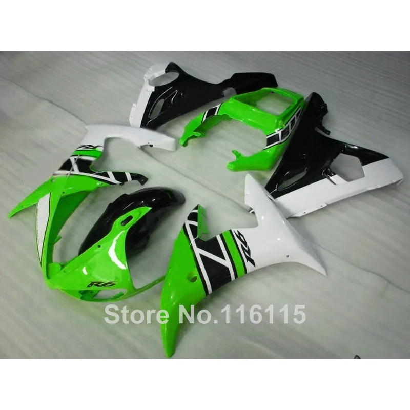 Motomarts горячие продажи ABS обтекателя комплект для Yamaha R6 03 04 05 цвета: зеленый, черный белый YZF R6 2003 2004 2005 обтекатели комплект 2361