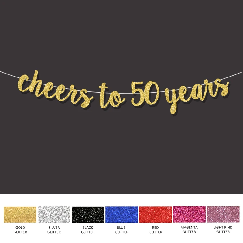 

50th birthday party decorations for cheers to 50 years banner happy birthday gold sign wedding anniversary party decor supplies