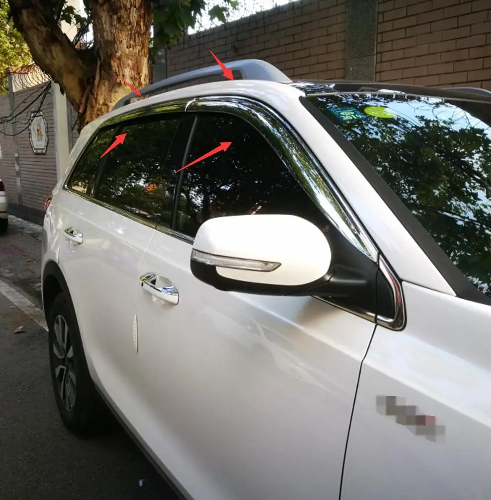 

ABS Chrome plastic Window Visor Vent Shades Sun Rain Guard car accessories for KIA KX7 KX-7 2019 2018 car styling