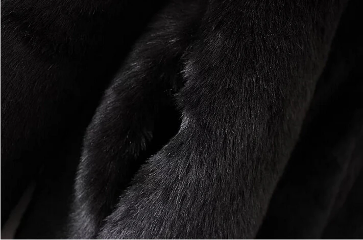 Зима Женщина Черный Длинный Волосатая Shaggy Искусственного Меха Пальто Новый