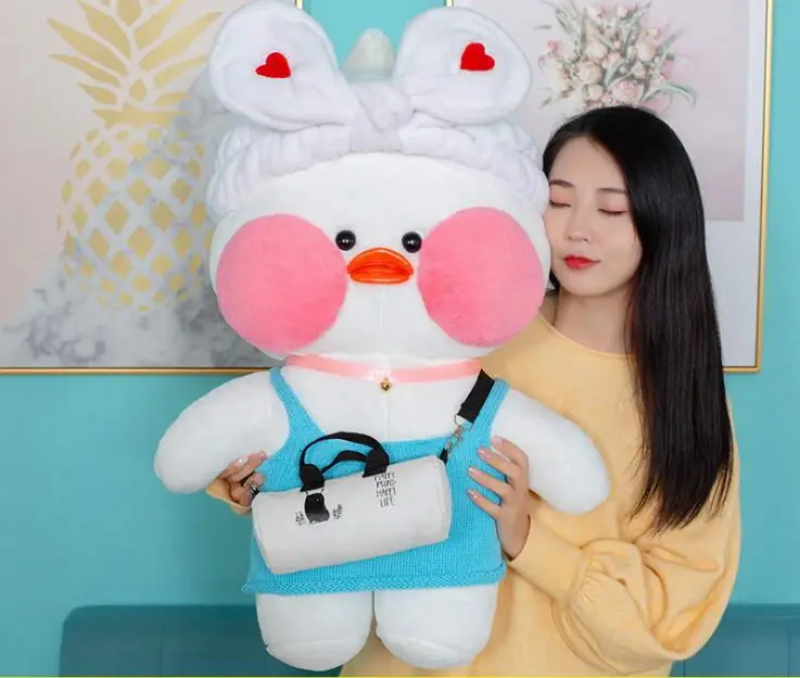 10 80 см Kawaii LaLafanfan кафе утка плюшевая игрушка мультяшная Милая Утка Мягкая кукла животные куклы детские игрушки подарок на день рождения для детей - Цвет: 10