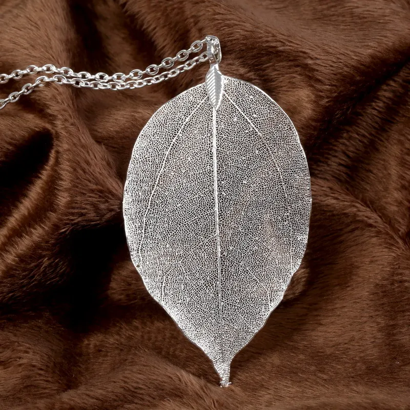 Уникальное ожерелье LOVBEAFAS с натуральными листьями для женщин длинное