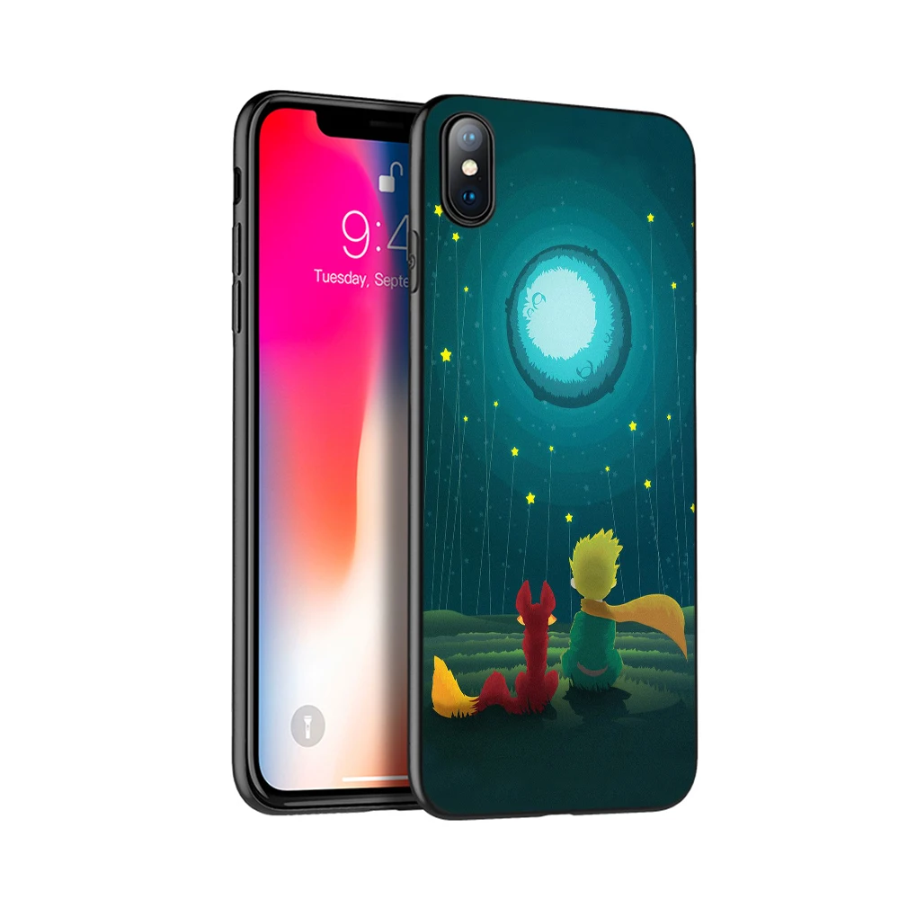 Черный чехол из ТПУ для iphone 5 5s SE 2020 6 6s 7 8 plus x 10 XR XS 11 pro MAX Маленький принц и лиса |
