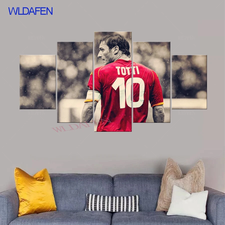 HD печати 5 шт. Франческо Тотти холст картины Современный home decor wall art picture для