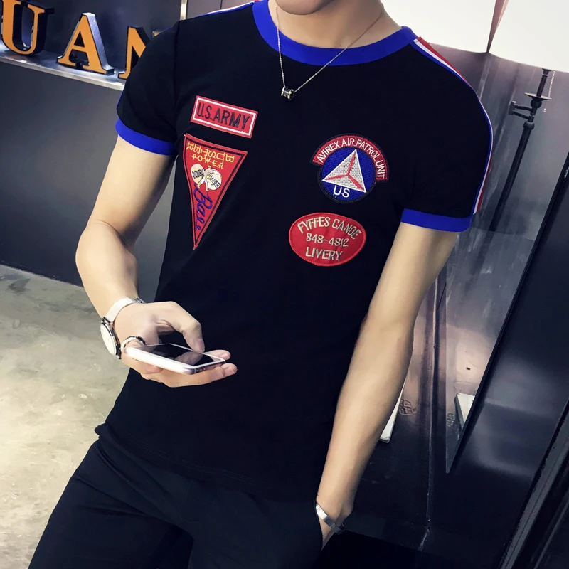 2018 мужские летние новые удобные хлопковые дикие Тонкий короткими рукавами