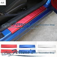 free shipping 2pcslot car stickers aluminum alloy door sill scuff plate cover car accessories for 2016 2017 chevrolet camaro