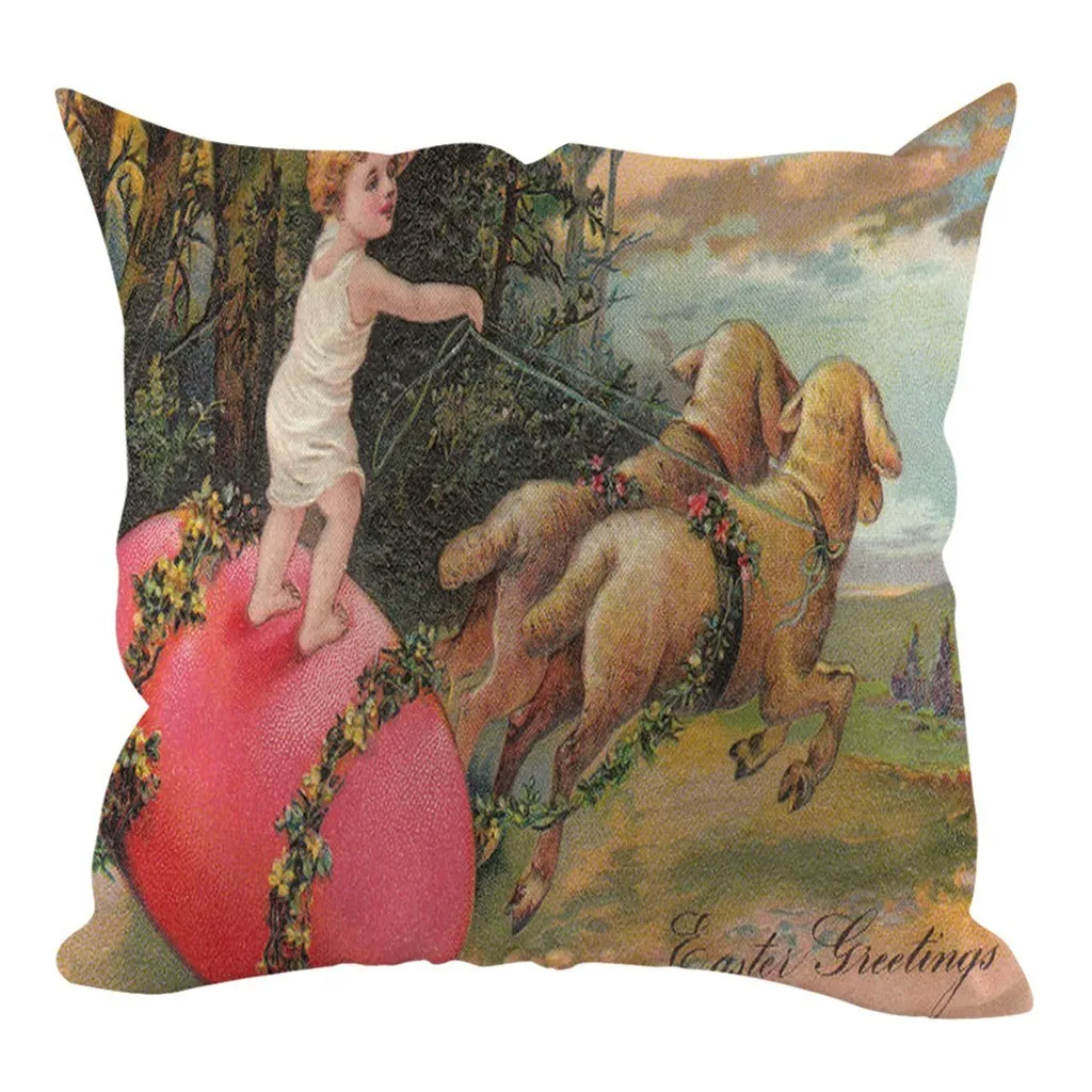 18 видов стилей Чехлы для подушек Пасхальные декоративные подушки дивана льняные