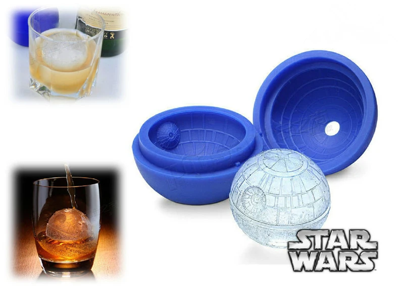 

Ice Mold Silicone Ice Cube Tray Mould Shape Ball Blue Wars Death Star Round Ball Ice Cube Mold Tray Desert Sphere Mould DIY