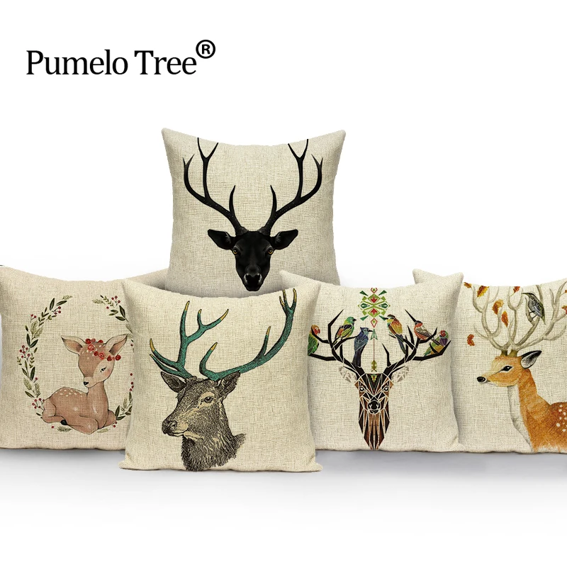 Alce рождественские чехлы на подушки для кровати машины Подарочный чехол принт