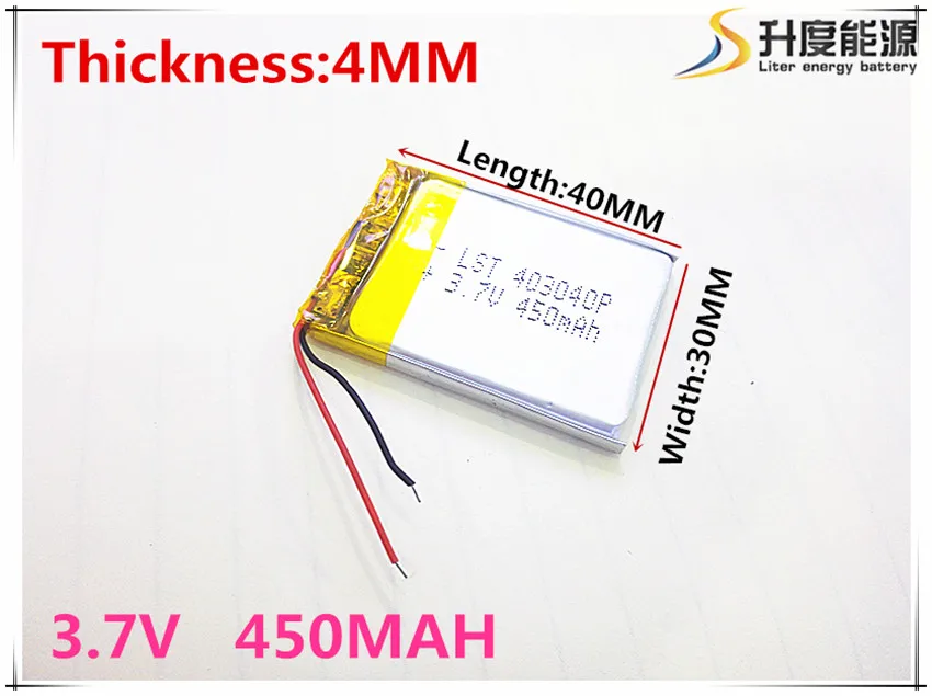 Бесплатная доставка полимерный аккумулятор 450 mah 3 7 V 403040 умный дом MP3 колонки