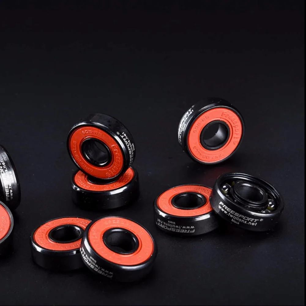 FreeSport 608 гибридные черные керамические подшипники с 7 шариками ABEC9, подшипники для высоких оборотов для инлайн роликов, скейтборда, лонгборда, спиннера