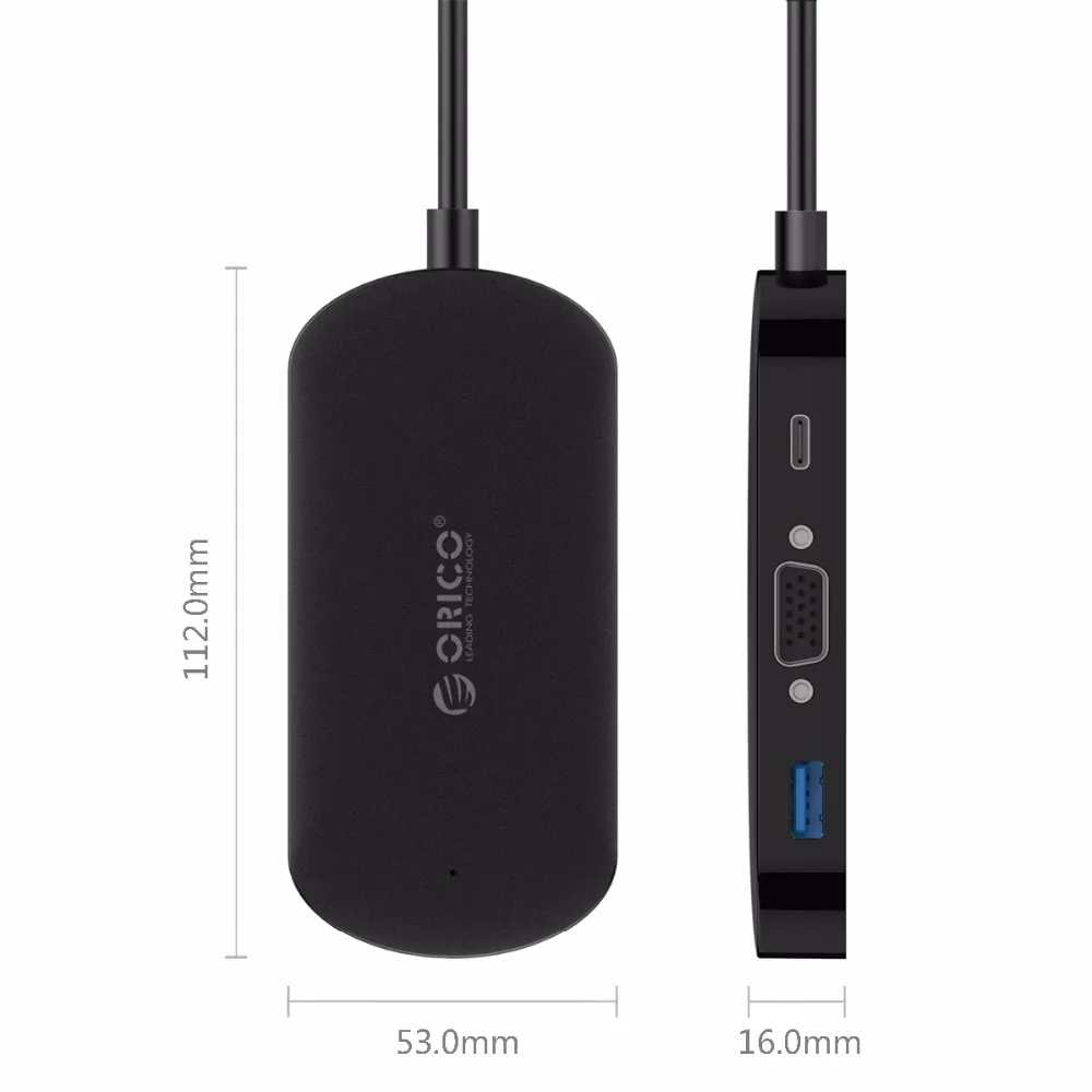 ORICO USB C концентратор type-C для VGA type C USB3.0 PD адаптер разветвитель 4k 1080P для MacBook samsung Galaxy Аксессуары для портативных ПК
