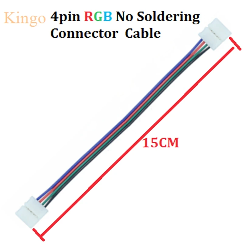 10 шт./лот 4pin LED RGB кабель провод удлинитель 15 см 50 с двойными соединителями для 5050