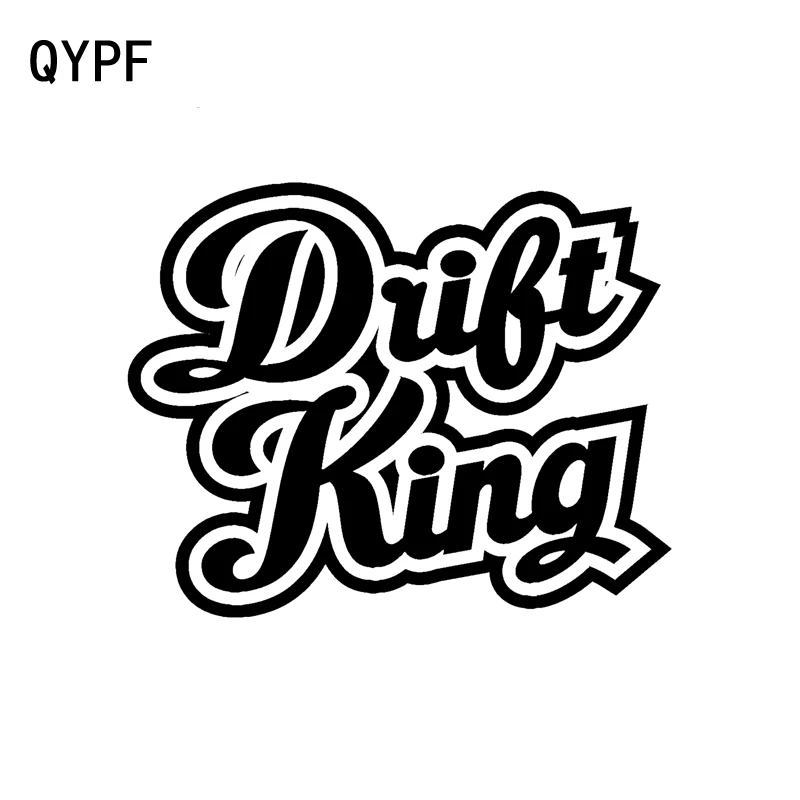 

QYPF 15cm*12cm DRIFT KING Fashion Vinyl Motorcycle Car-styling Car Sticker Decal Black Silver C15-1498