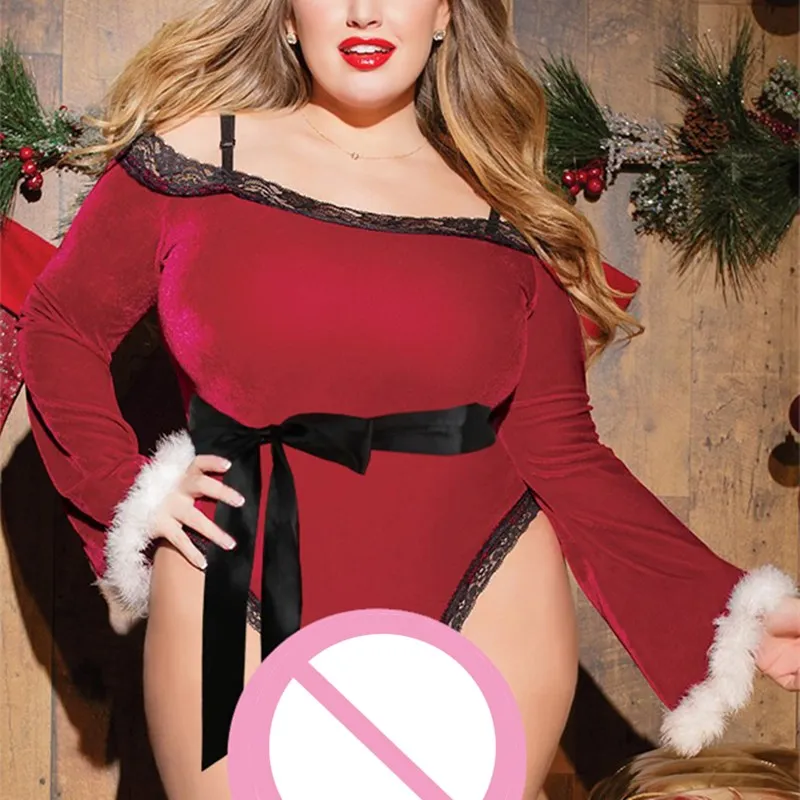 Sexy Lingerie Plus Size Nightgown Women Black Red Lace Night Dress Deep V Neck Strapless Sleepwear Homewear | Женская одежда