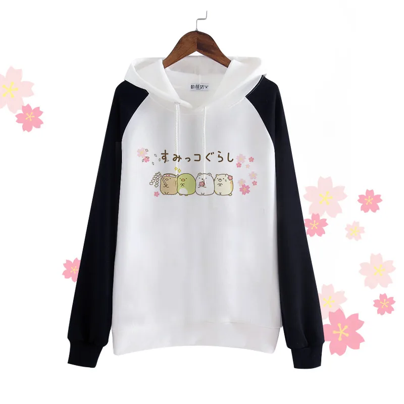 Harajuku повседневные Kawaii мультфильм женские толстовки Япония Корея милый аниме