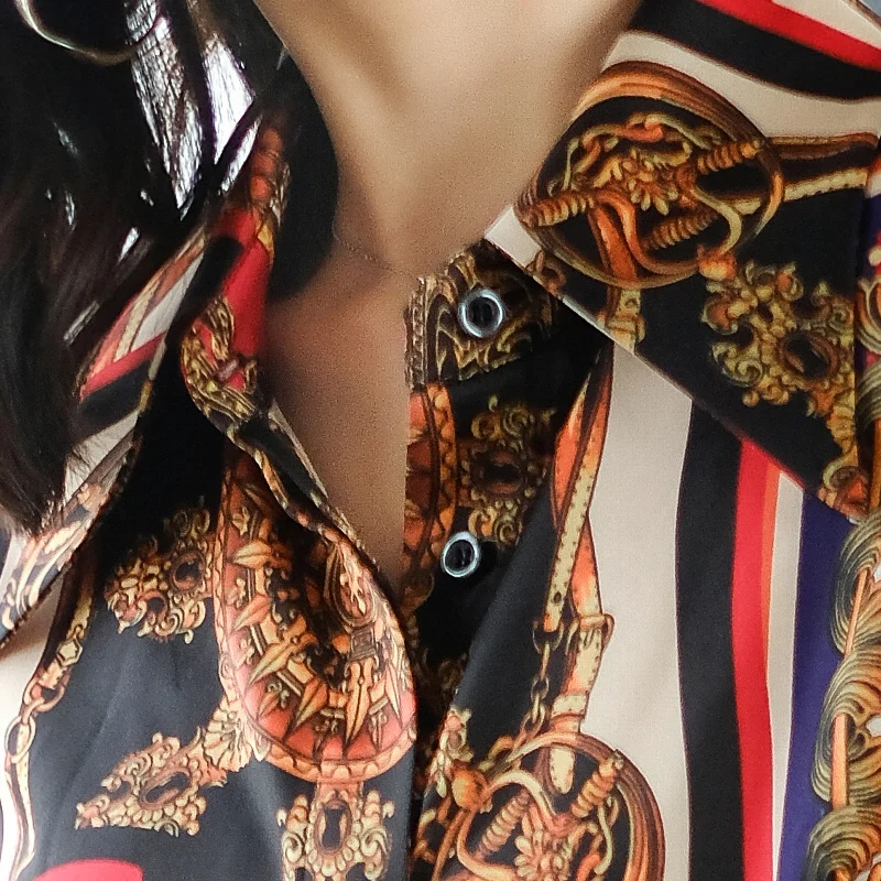 Brand Long Cardigan 2019 Spring Summer Women New Casual Fashion Print Lapel European Style Female |