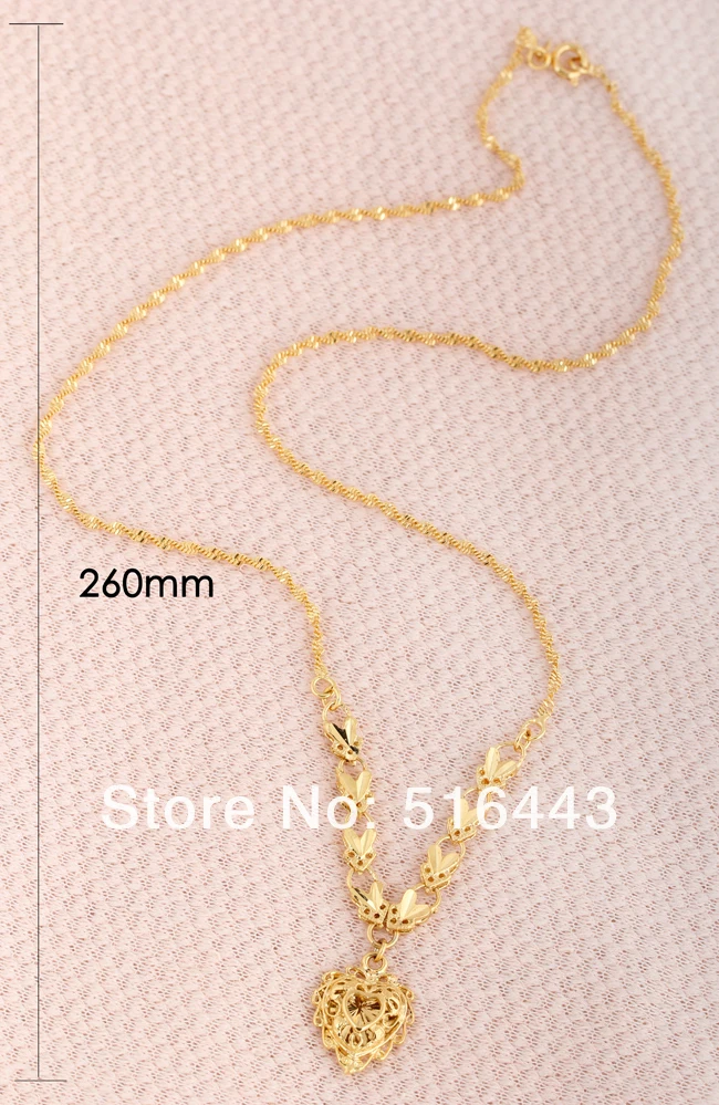 Top 18K Gold Vintage Jewelry Fashion Womens Costume Heart Necklace for Engagement Wedding A977 |