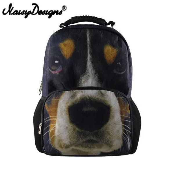 Крутой мужской повседневный рюкзак для ноутбука Basset Hound с принтом средней школы