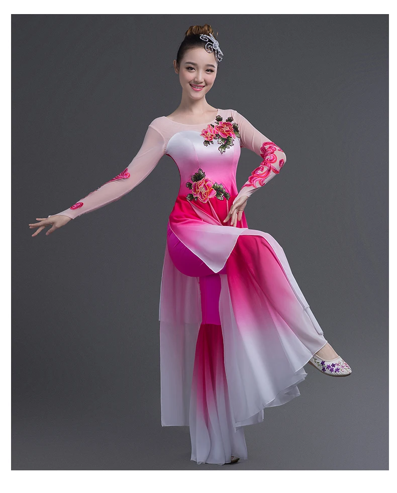 Китайский hanfu Женский Классический танцевальный костюм изящный вентилятор