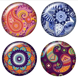 Красивый Красочный цветочный узор 10 шт. набор 12 мм16 мм18 мм25 мм Круглый Фото стеклянный кабошон демонстрационный плоский задний вывод ZB0464
