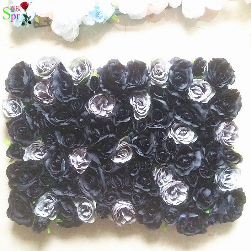 SPR черный серый Высококачественный искусственный цветок розы настенная панель