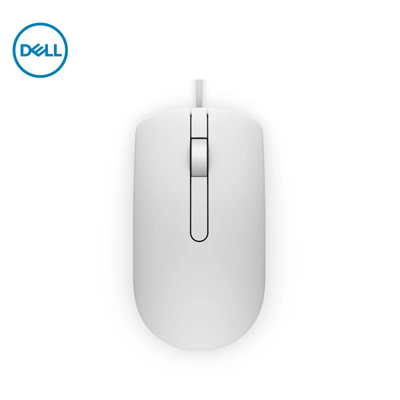 Dell MS116 кабель для мыши для компьютера, настольного офиса, все-в-одном ноутбук, домашняя мышь черный/белый с USB