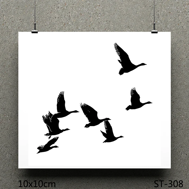 AZSG Swans flying south Clear Stamps/seal for DIY Scrapbooking/Card Making/Photo Album Decoration Supplies | Дом и сад