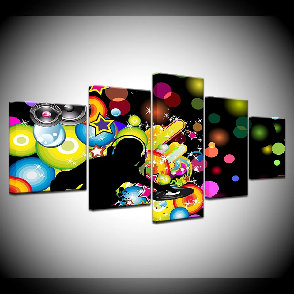 

Canvas Painting Youth music DJ 5 Pieces Wall Art Painting Modular Wallpapers Poster Print for living room Home Decor