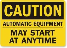 

200pcs 20x15cm CAUTION AUTOMATIC EQUIPMENT MAY START AT ANYTIME warning label for factory, Item No.CA02