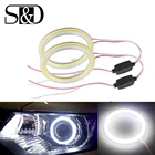 Светодиодные дневные ходовые огни COB, лампы с ангельскими глазками, гало, кольцевые лампы, лампы для фар для мотоцикла, автомобиля, мотоцикла, 12 в постоянного тока, 3 вт, дневные ходовые огни, 2 шт.