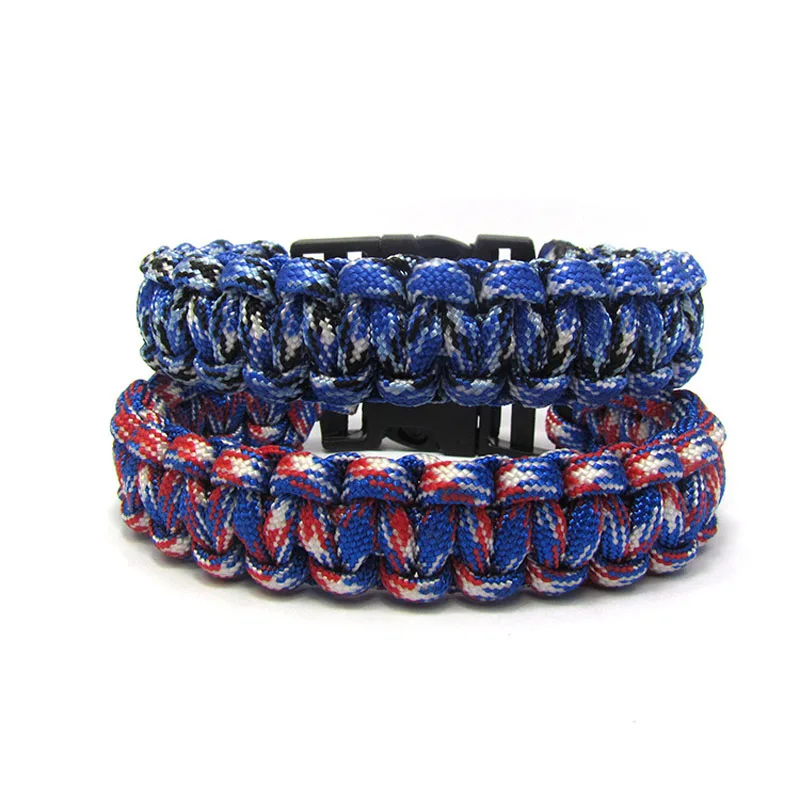 20PC/lot New Colorful Survival Paracord Bracelet Men Outdoor Camping Hiking Buckle Bracelet Women Wristband Male Jewelry Gift
