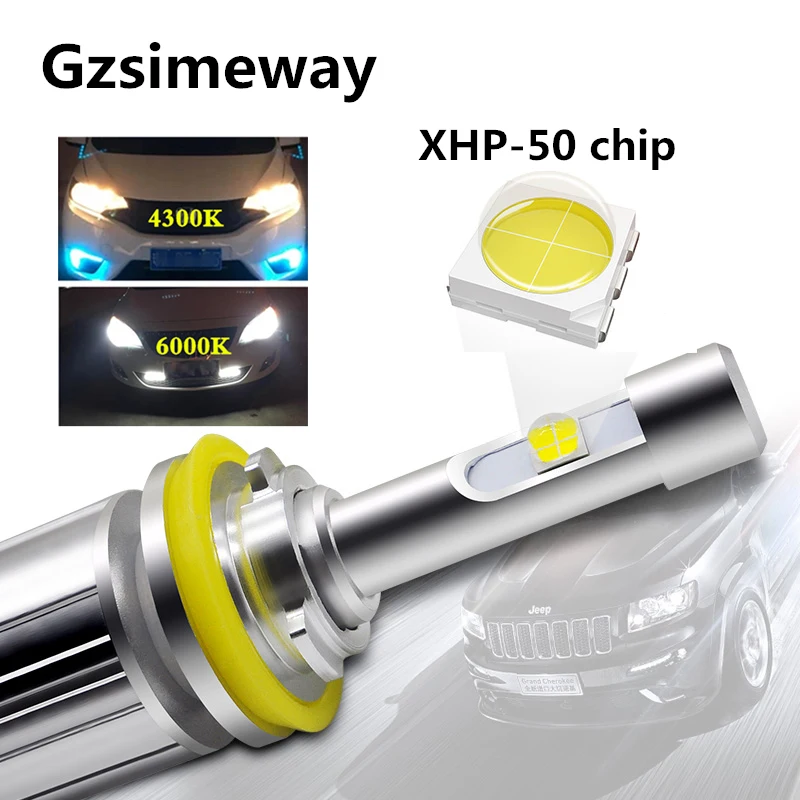 2 шт. H7 H11 Автомобильный светодиодный HB3 4300K 6000K H8 H4 9005 9012 H13 головной светильник лампочка Автомобильная Противо-Туманная светильник H3 H1 880 104W 12000LM фары 12V-24V